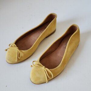 HOBBS | Yellow Suede Bea Ballerina Flats Size 36